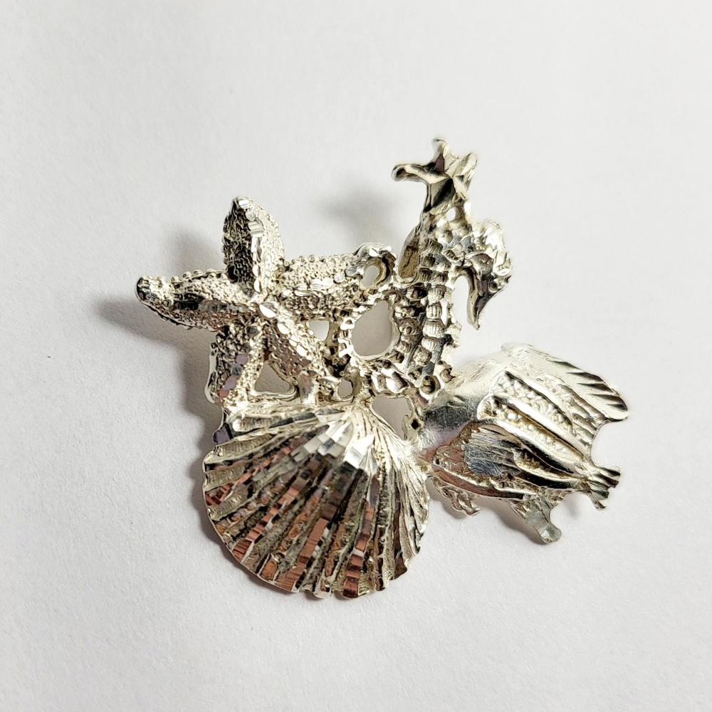 .925 Sterling Silver Starfish Seahorse